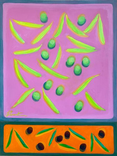 Morning. Olive Harvest by Shlomit Aharonovitch, Painting for Sale on Select