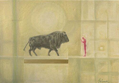Bowing by Shlomit Aharonovitch, Painting for Sale on Select