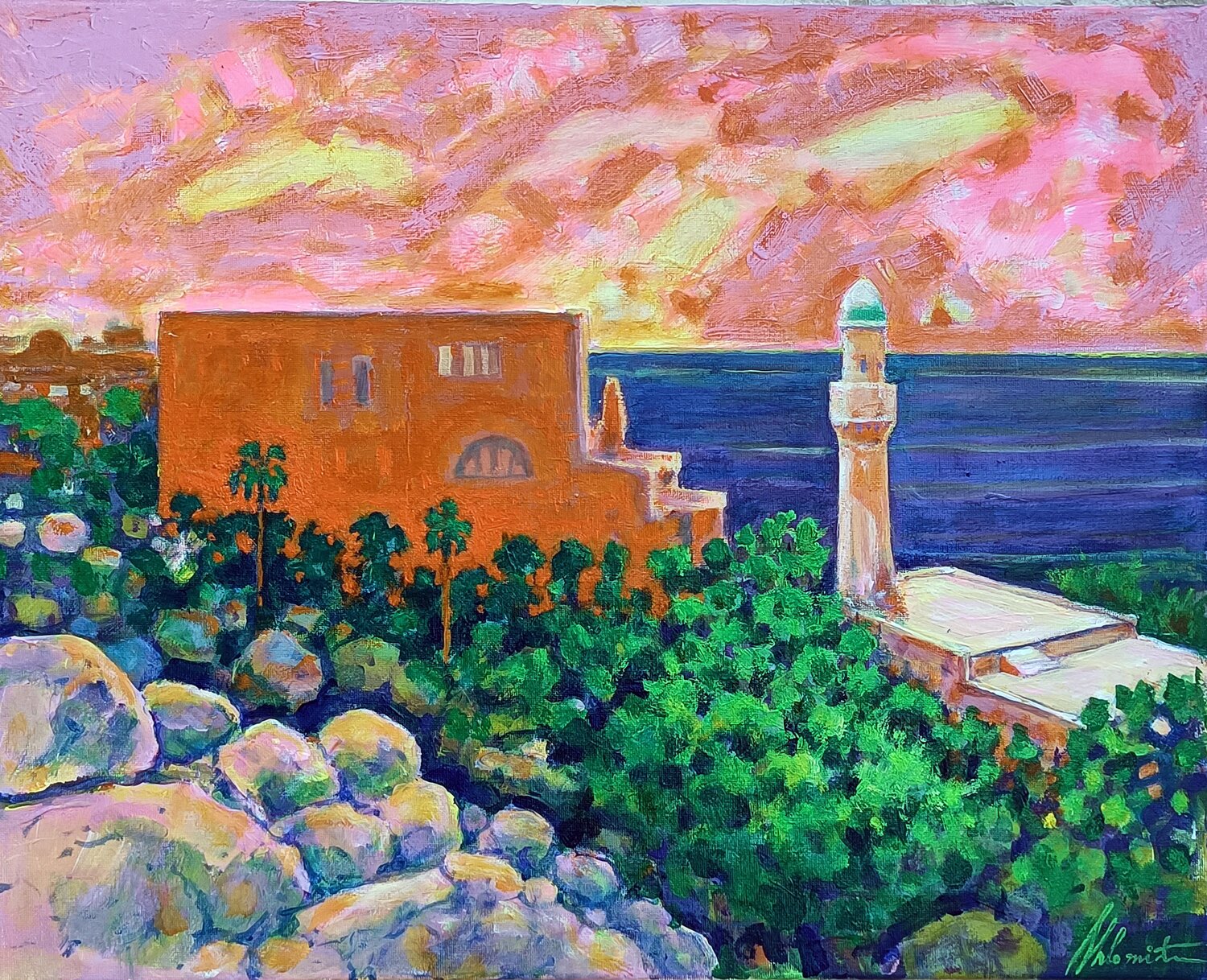 Tel Aviv-Yafo #3 Shlomit Aharonovitch Original painting for sale