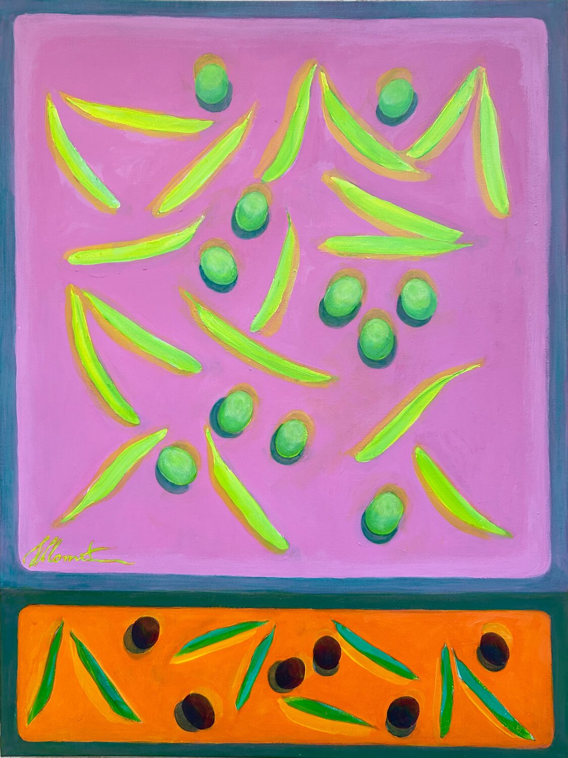 Morning. Olive Harvest Shlomit Aharonovitch Original painting for sale