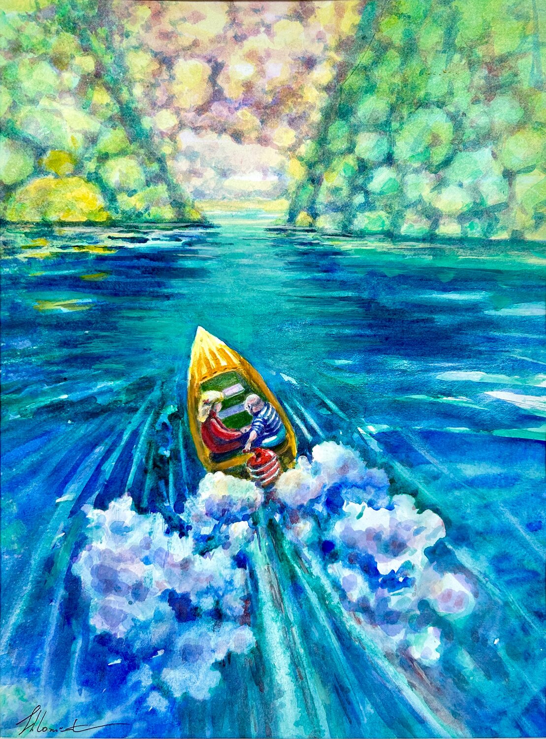 With the Breeze Shlomit Aharonovitch Original painting for sale