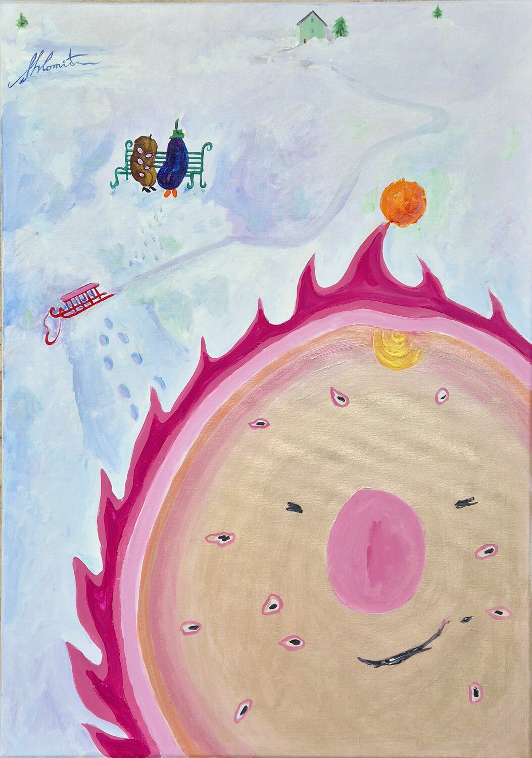 Platinum Granddaughter Shlomit Aharonovitch Original painting for sale