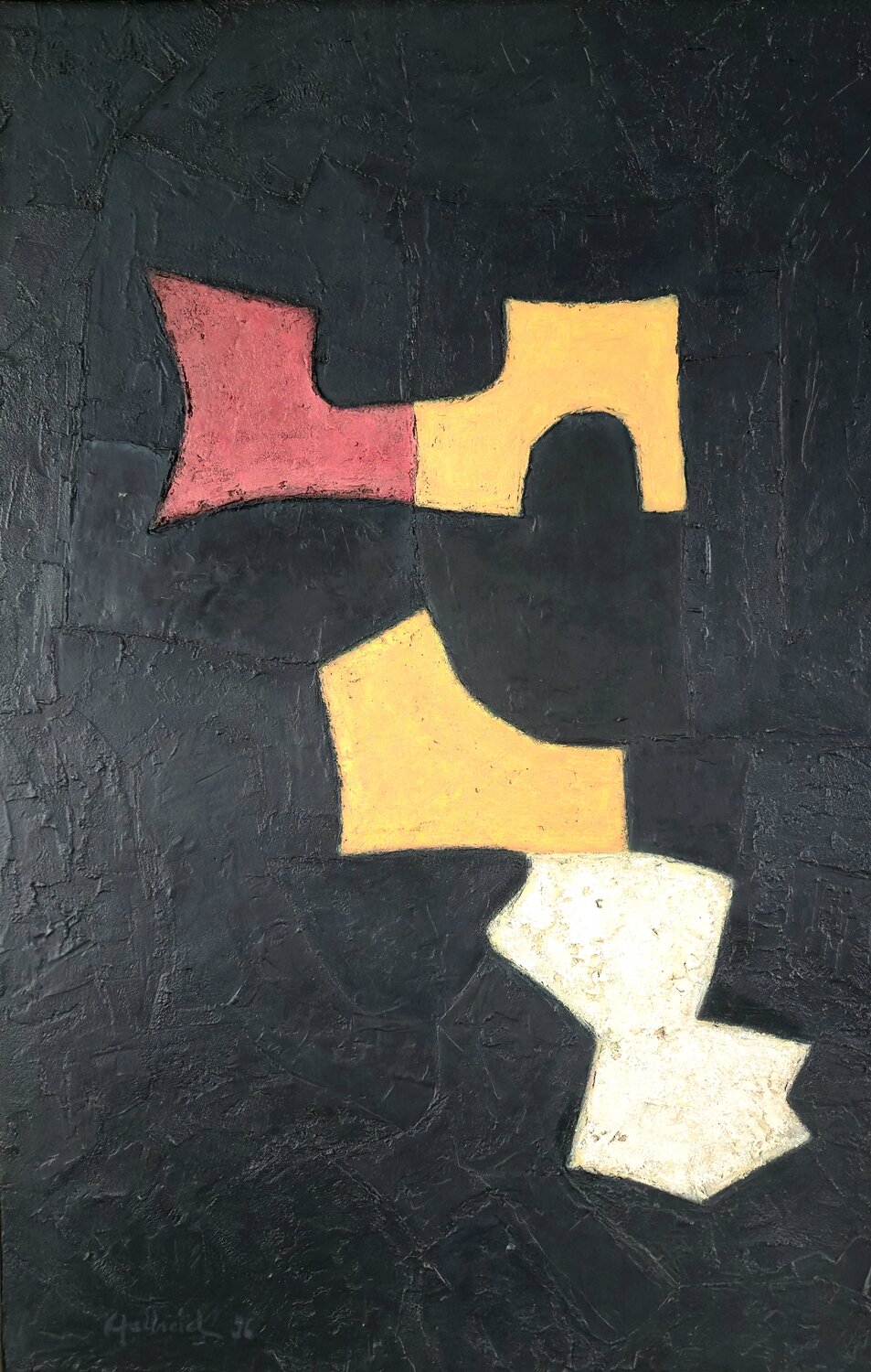 LE SANG DE LA COSTUMIERE SUR DU VELOURS À JAMAIS Frédéric Halbreich Original painting for sale