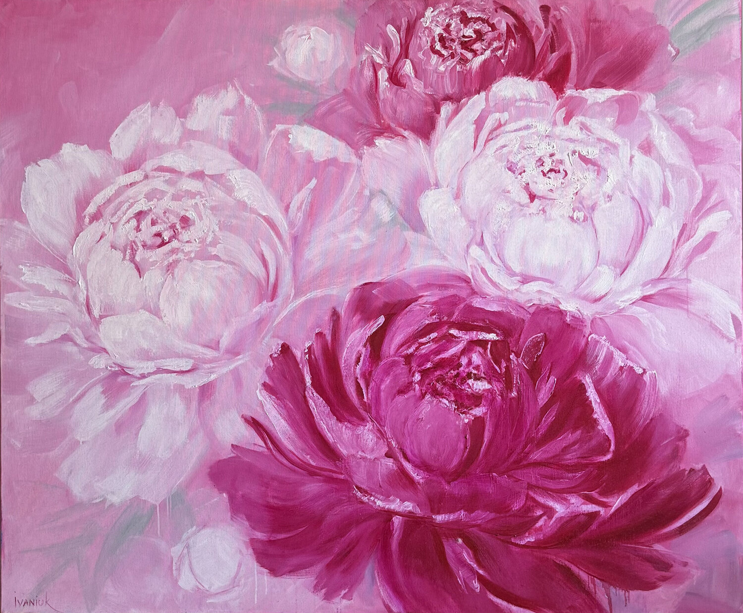 Peonies Elena Ivaniuk Original painting for sale