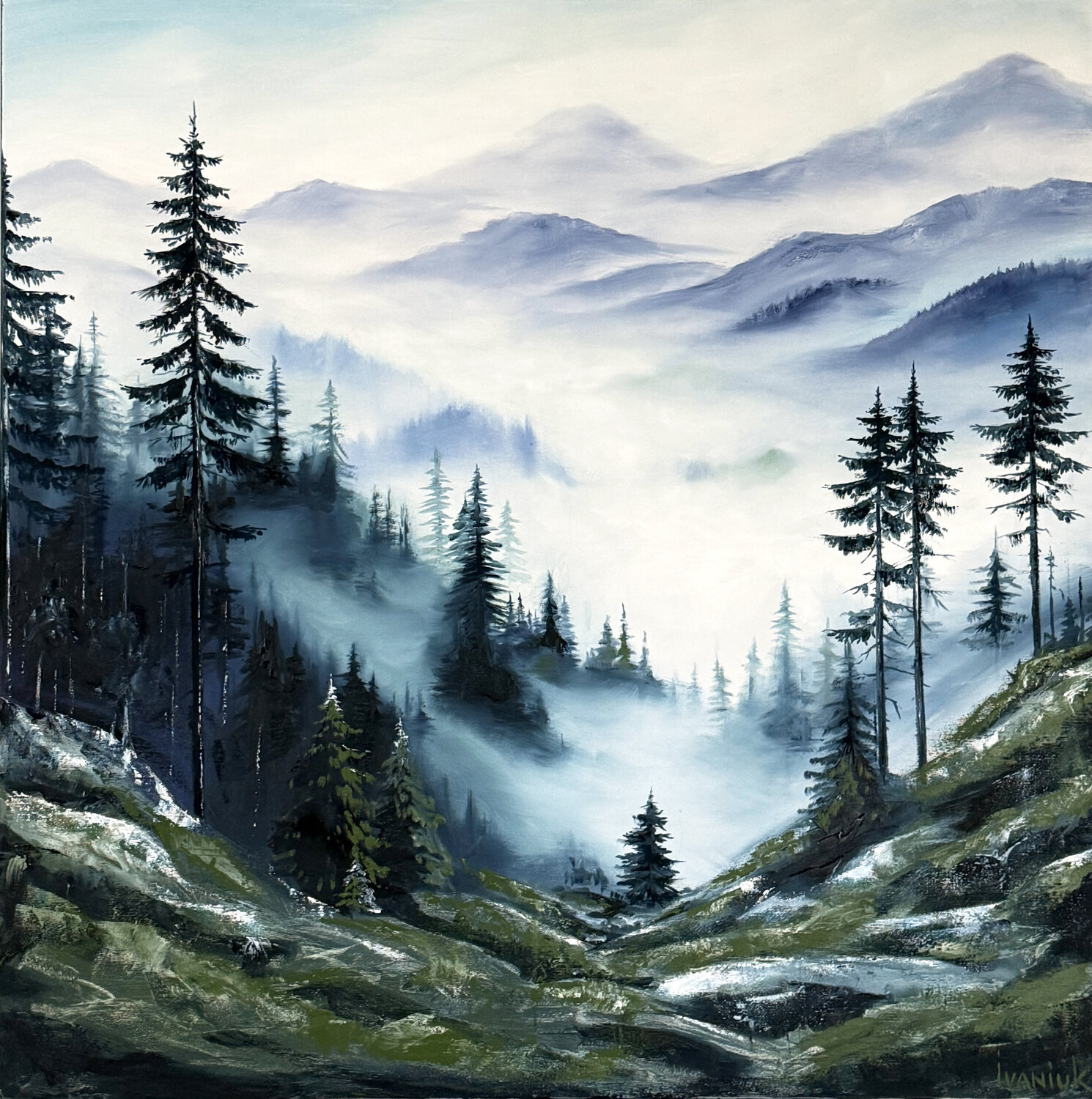 Breath of the Mountains Elena Ivaniuk Original painting for sale