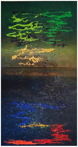 Atomic letter in the sky (diptych) by Arribas - Forcada, Painting for Sale on Select