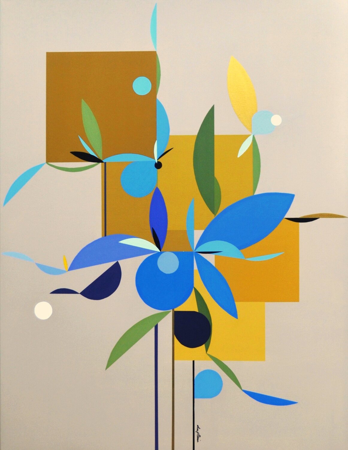 "L'Iris Bleu" Sophie Duplain Original painting for sale