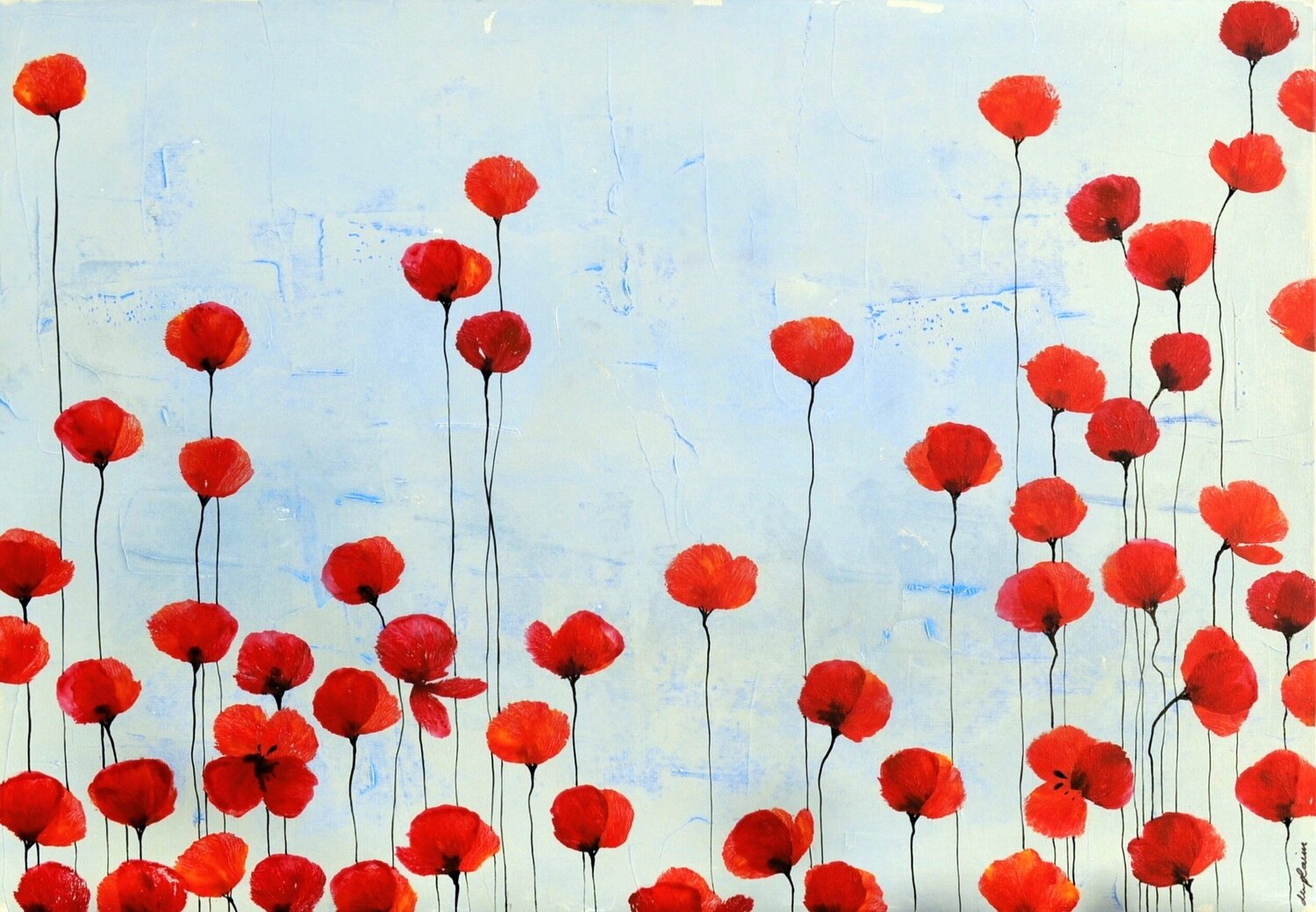"Field Poppies" Sophie Duplain Original painting for sale