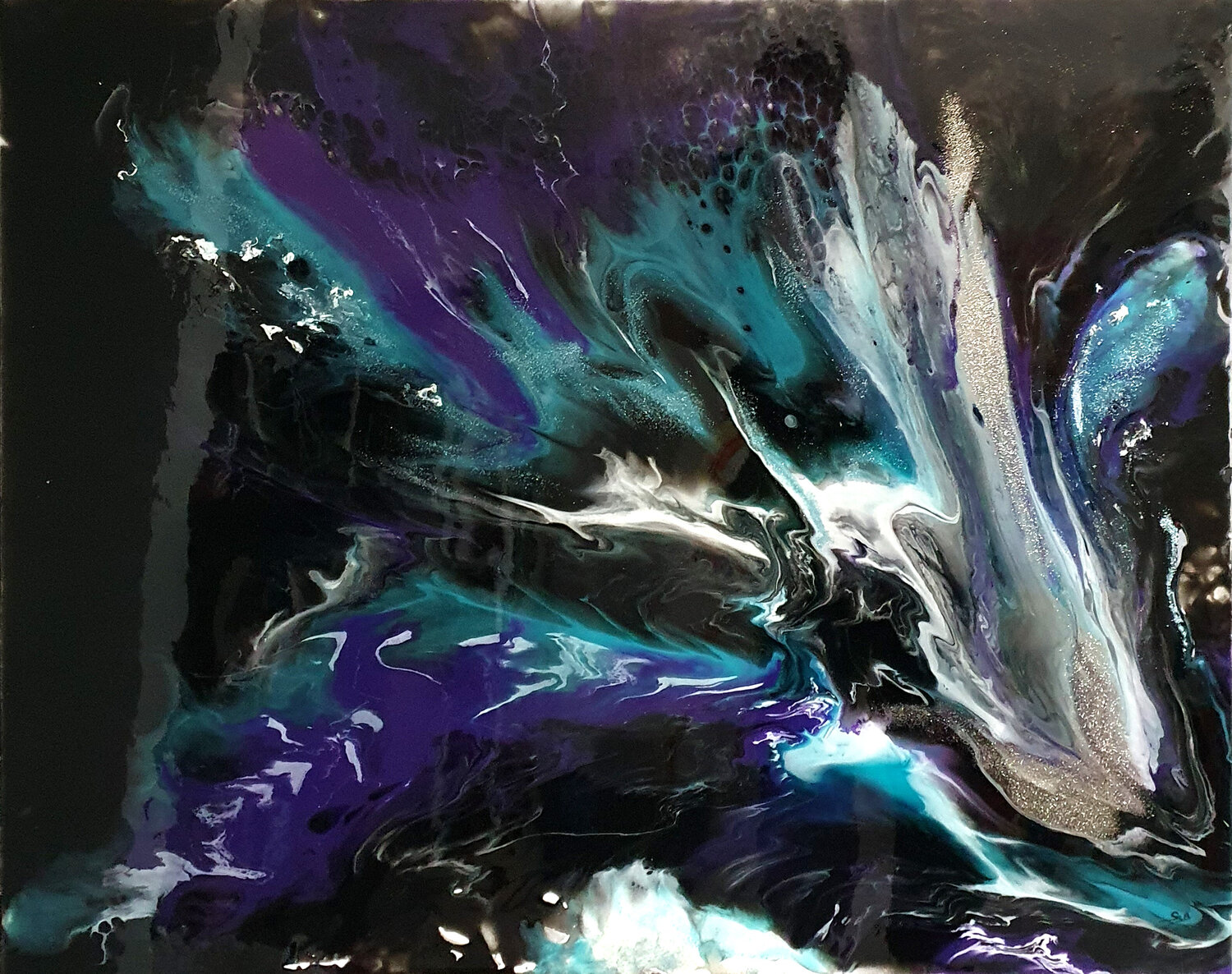 L'orchidée bleu Sabrina VIOLA Original painting for sale
