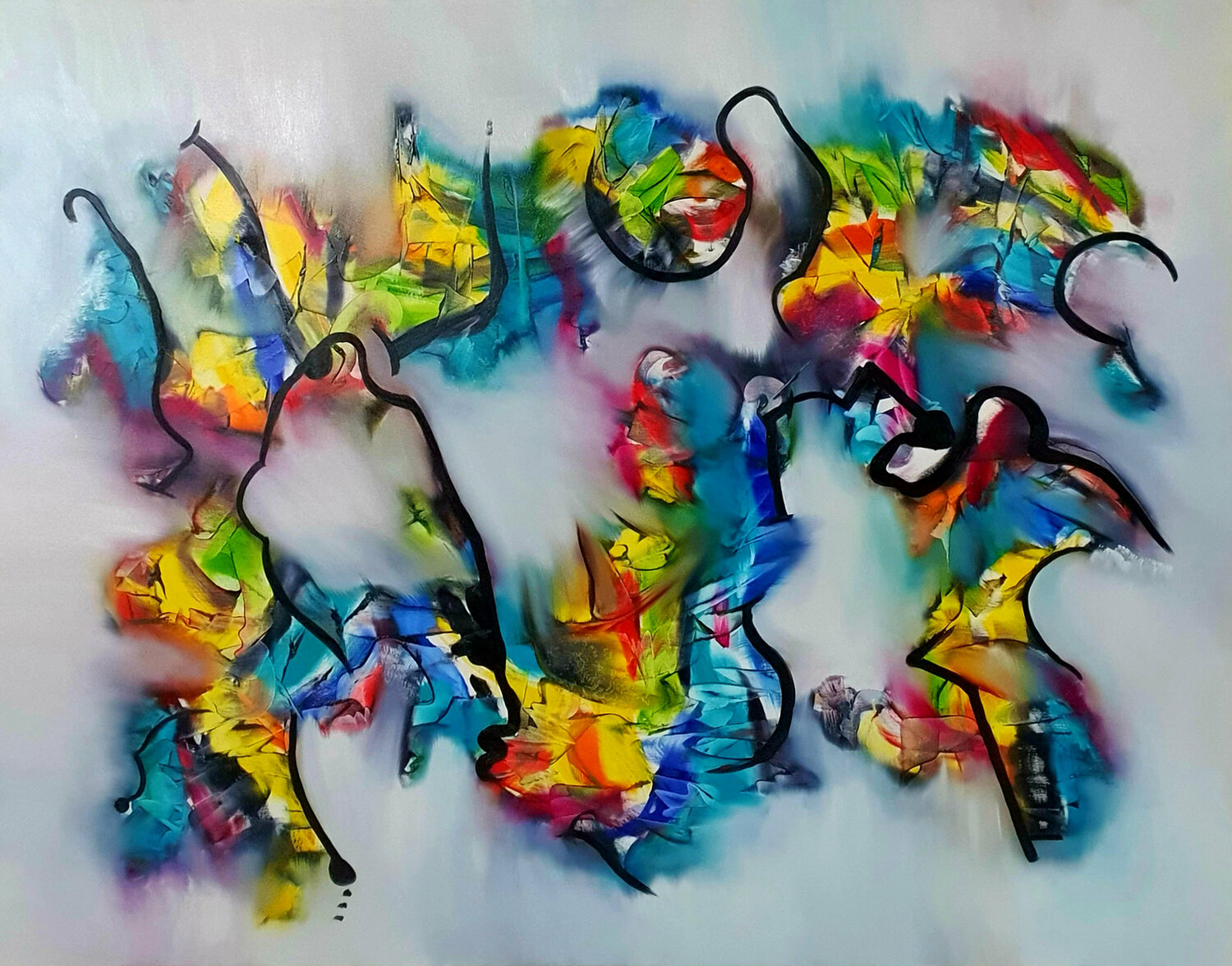 Perroquets Sabrina VIOLA Original painting for sale