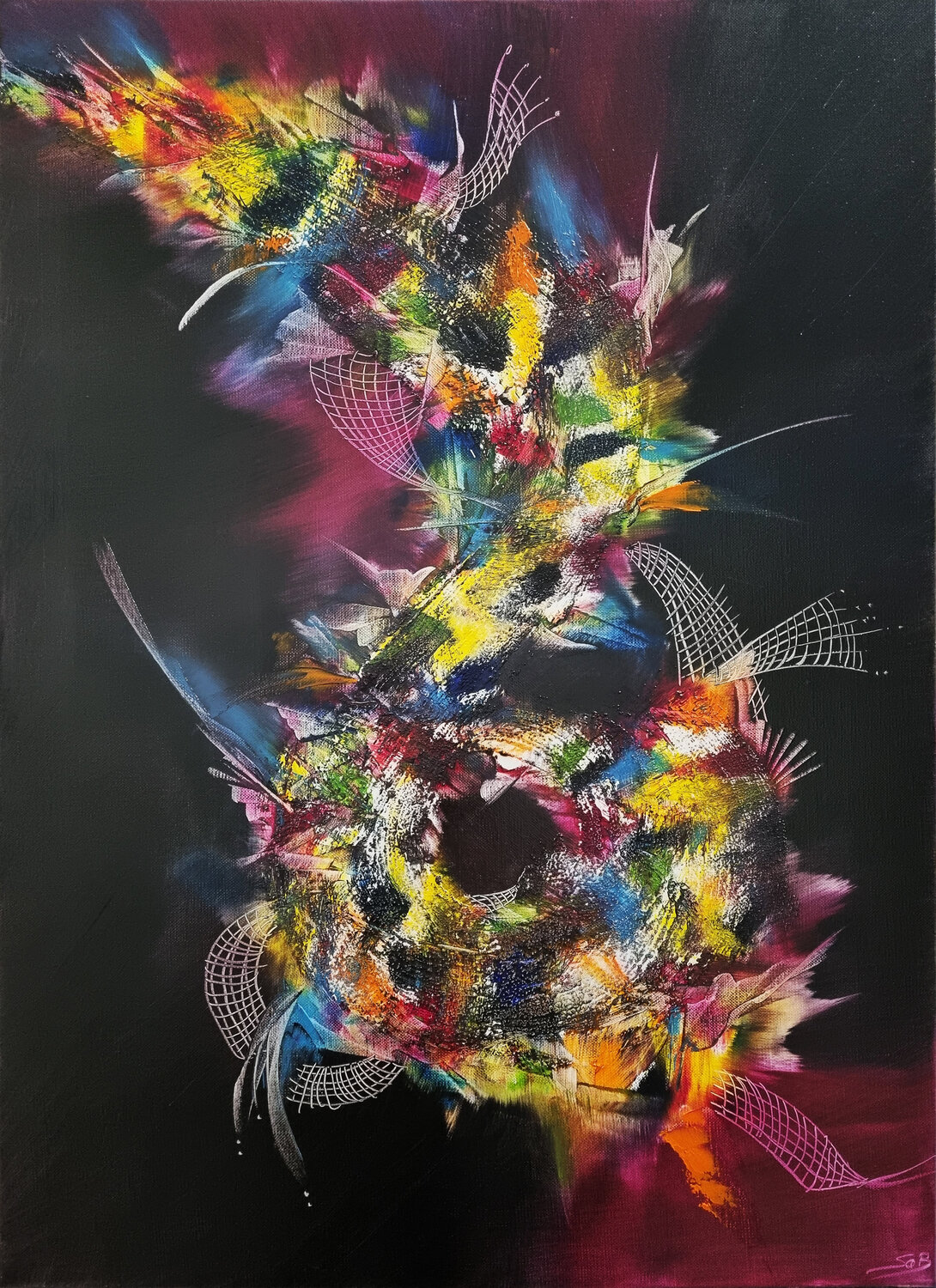 Pensées prisonnières Sabrina VIOLA Original painting for sale