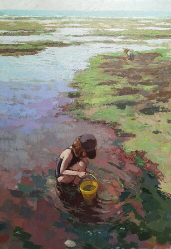 La pêche aux crabes dans les algues by James MacKeown, Painting for Sale on Select