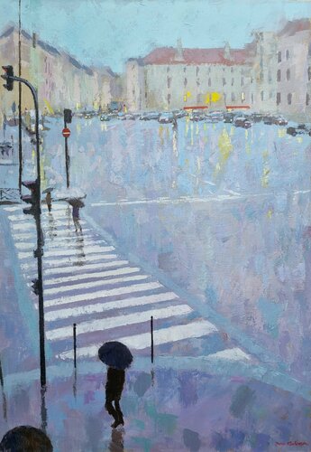 Le parapluie. PARIS by James MacKeown, Painting for Sale on Select