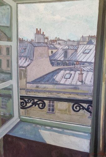 Une fenêtre, PARIS by James MacKeown, Painting for Sale on Select