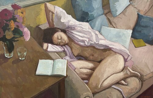 La femme endormie by James MacKeown, Painting for Sale on Select
