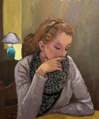La lampe. by James MacKeown, Painting for Sale on Select