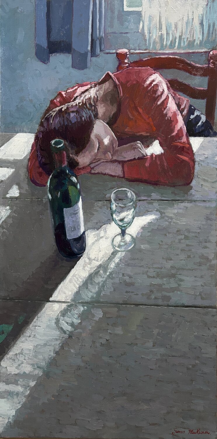 La femme en rouge. James MacKeown Original painting for sale