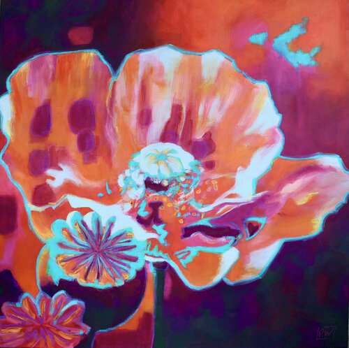 Orange Poppy by Pascale White, Painting for Sale on Select