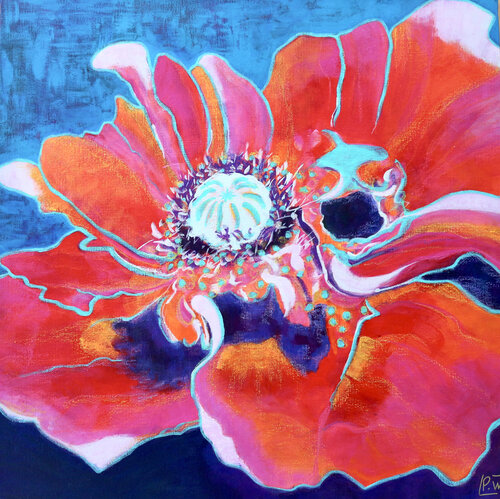 Garnet Poppy by Pascale White, Painting for Sale on Select