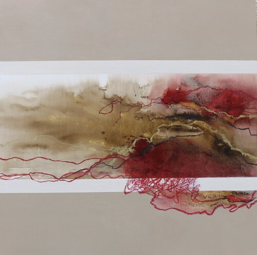 Abstract Encre et Pastel by Pascale White, Painting for Sale on Select