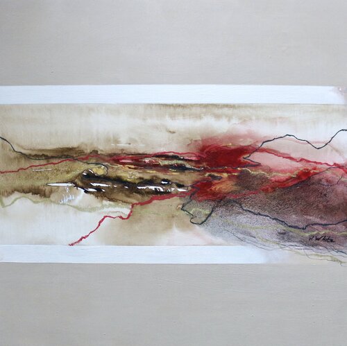 Encres noires et rouges by Pascale White, Painting for Sale on Select