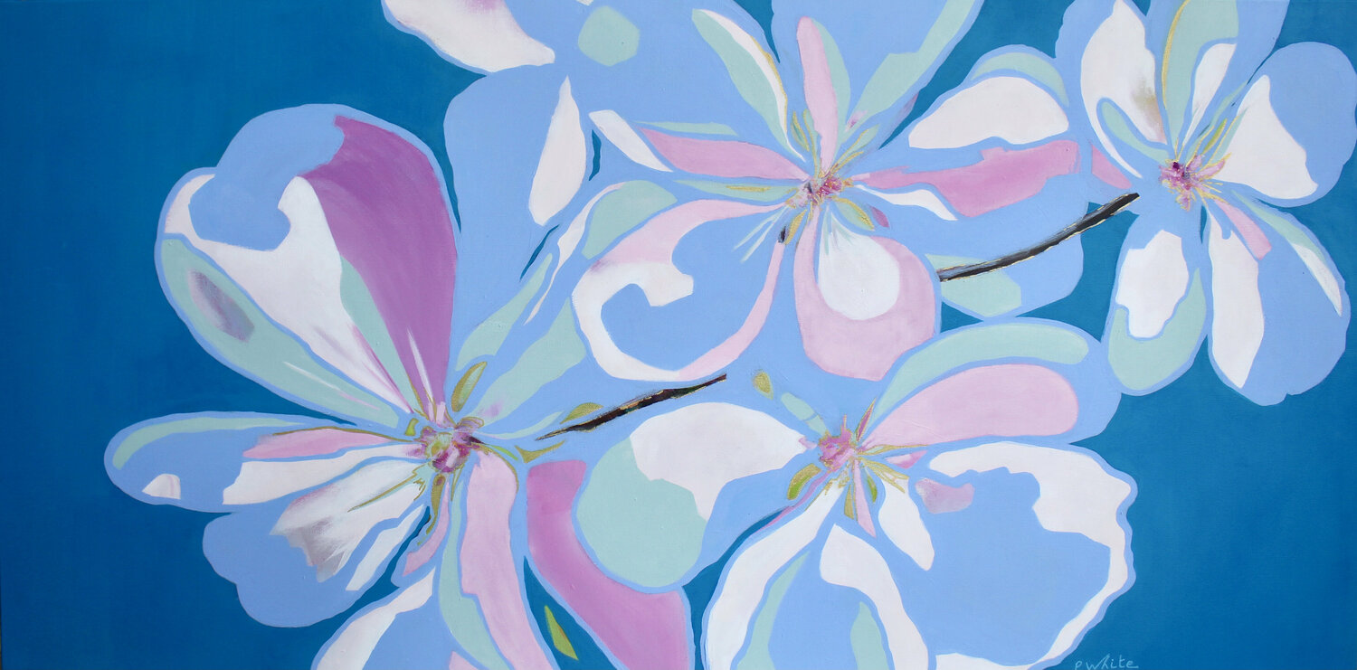 The cherry tree Pascale White Original painting for sale