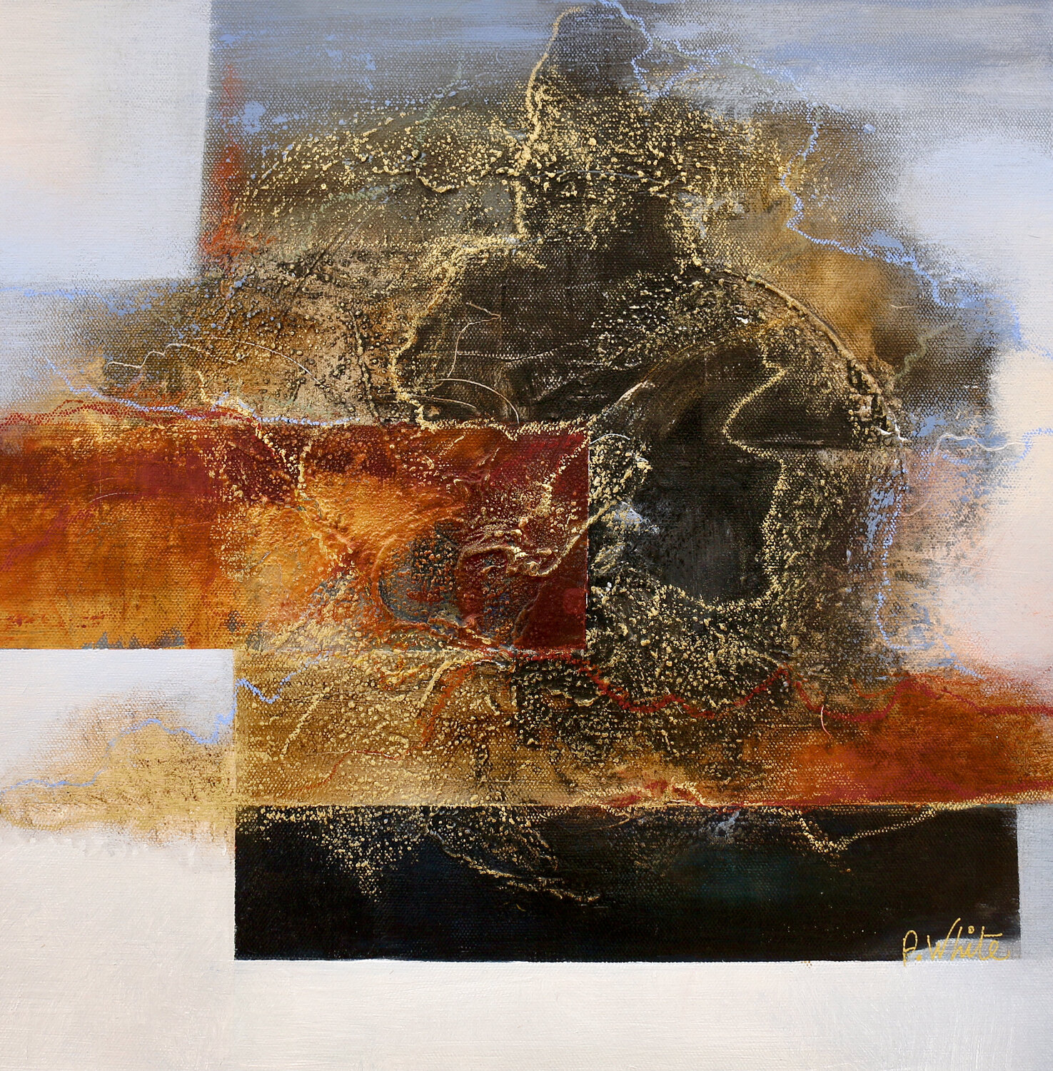 Cartographie Pascale White Original painting for sale