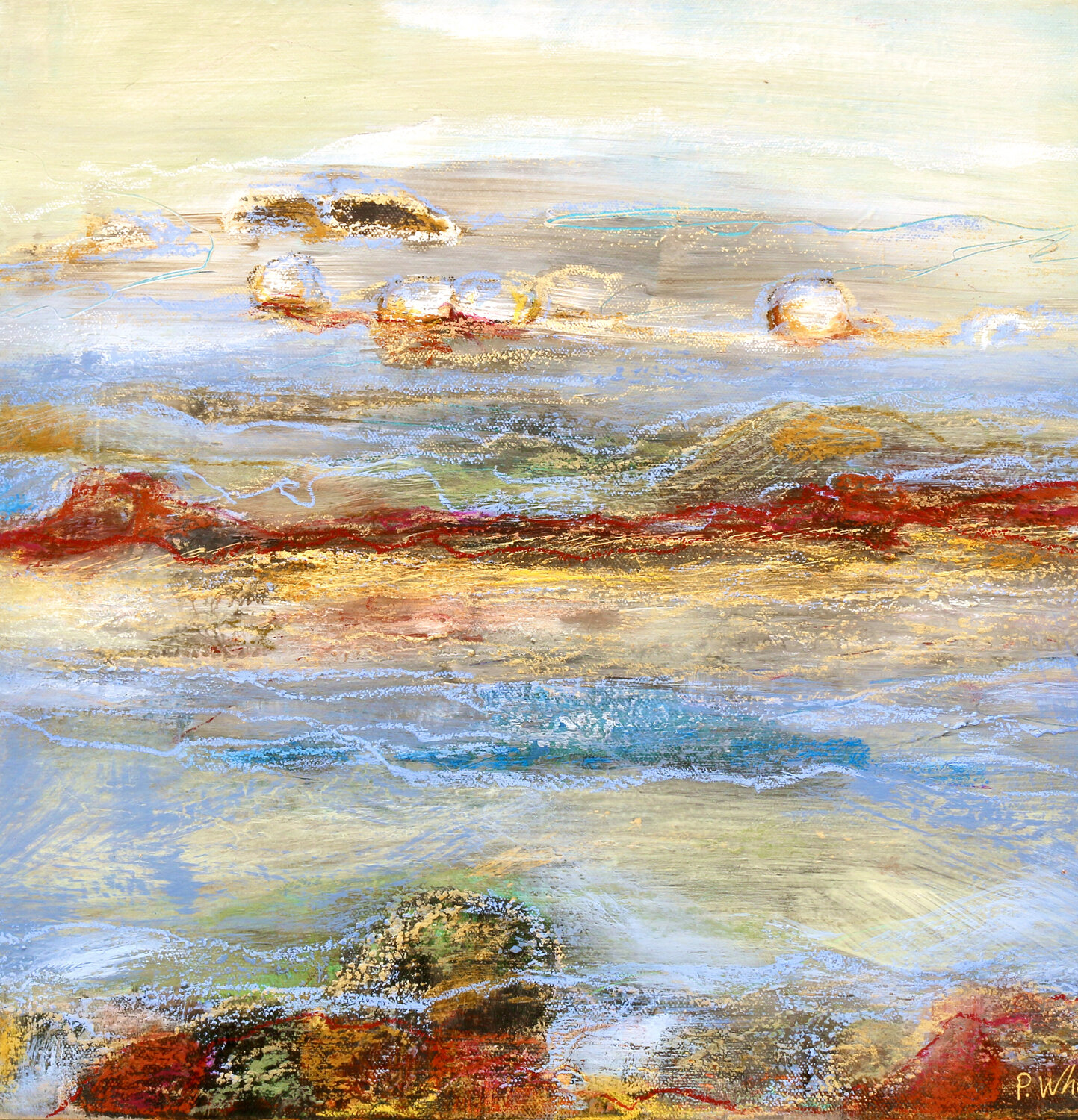 Seaside Pascale White Original painting for sale