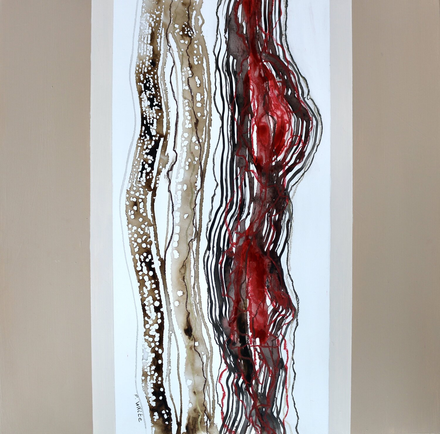 Encre et Pastel #2 Pascale White Original painting for sale