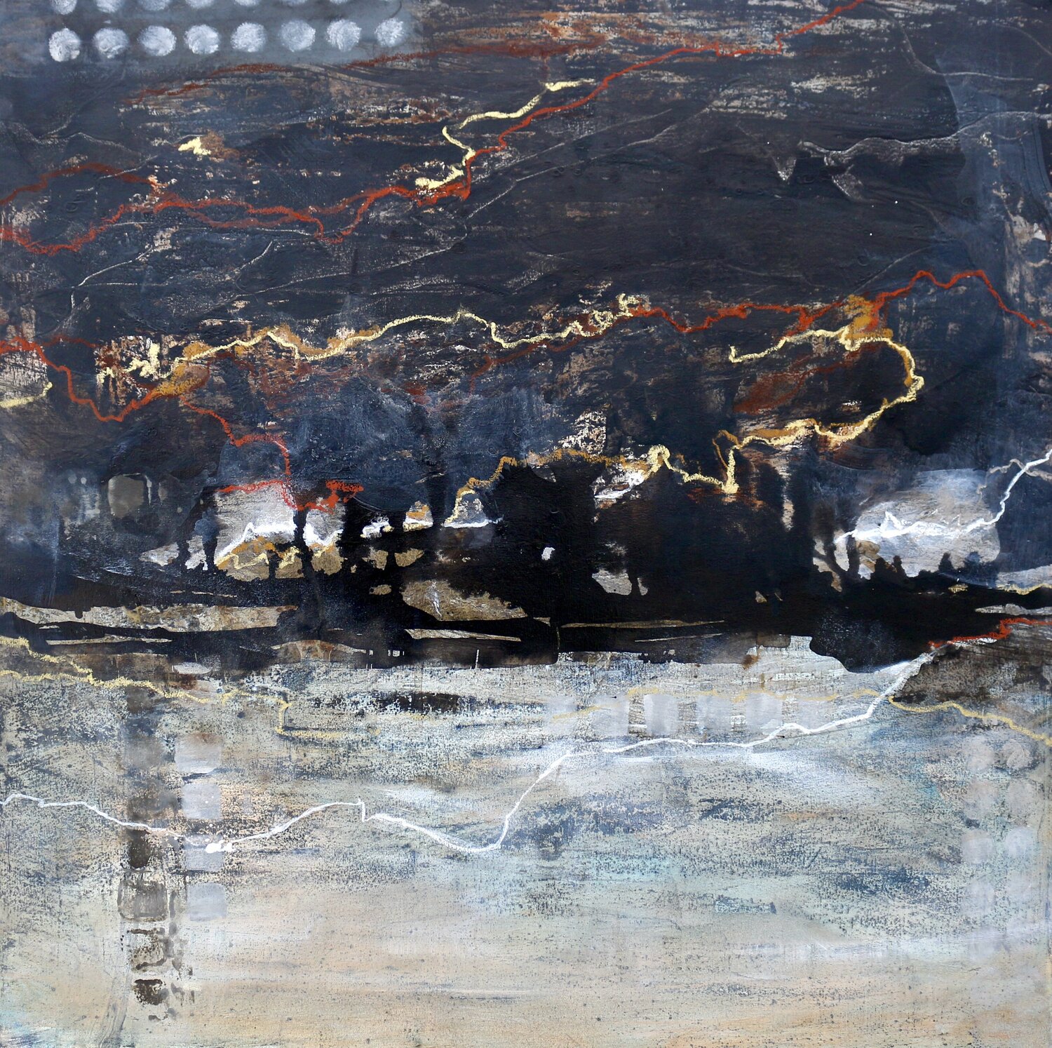 Au loin l'orage Pascale White Original painting for sale