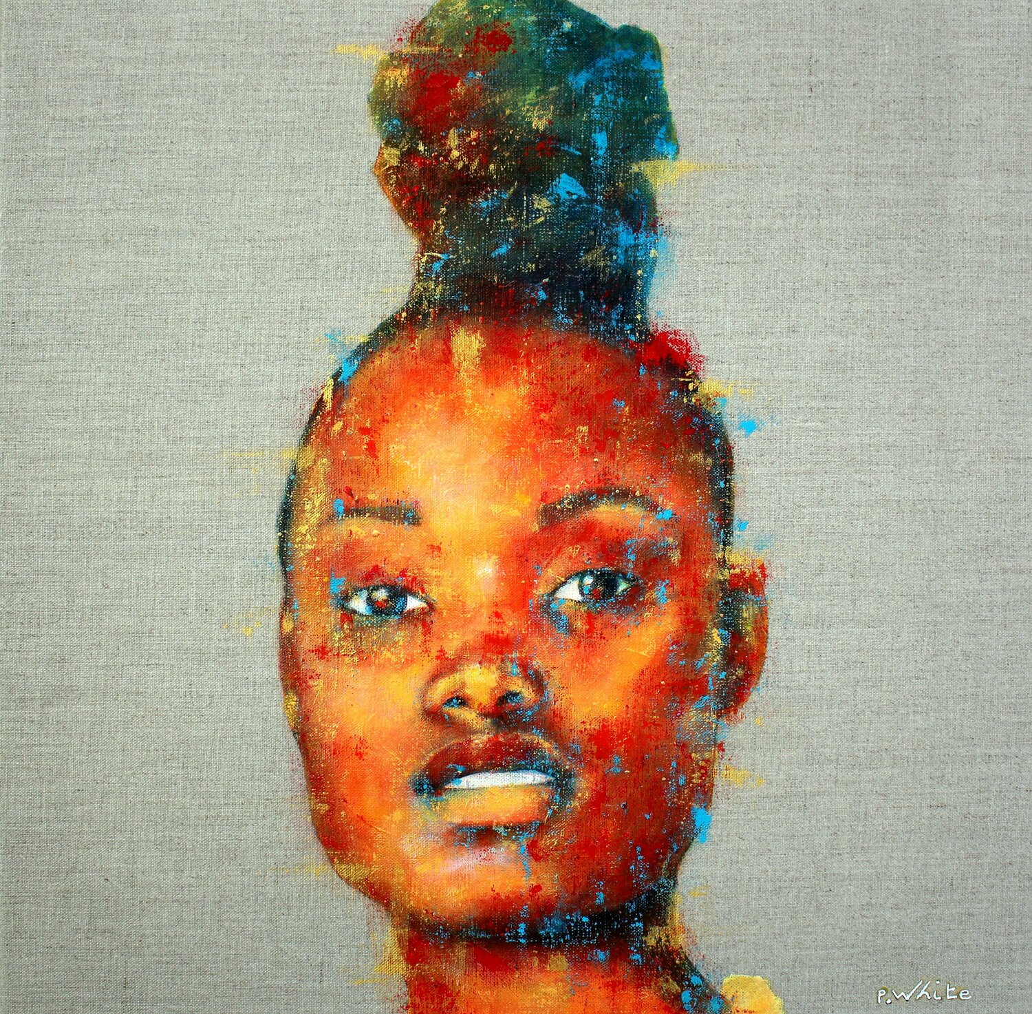 Portrait femme 2 Pascale White Original painting for sale