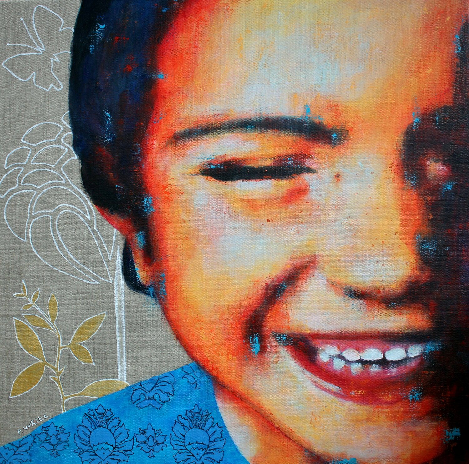 Portrait enfant Pascale White Original painting for sale
