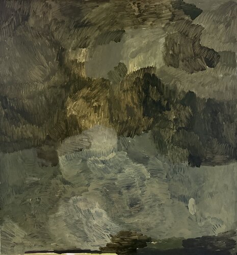 Green monochrom, minimalist by Diana Krinninger, Painting for Sale on Select