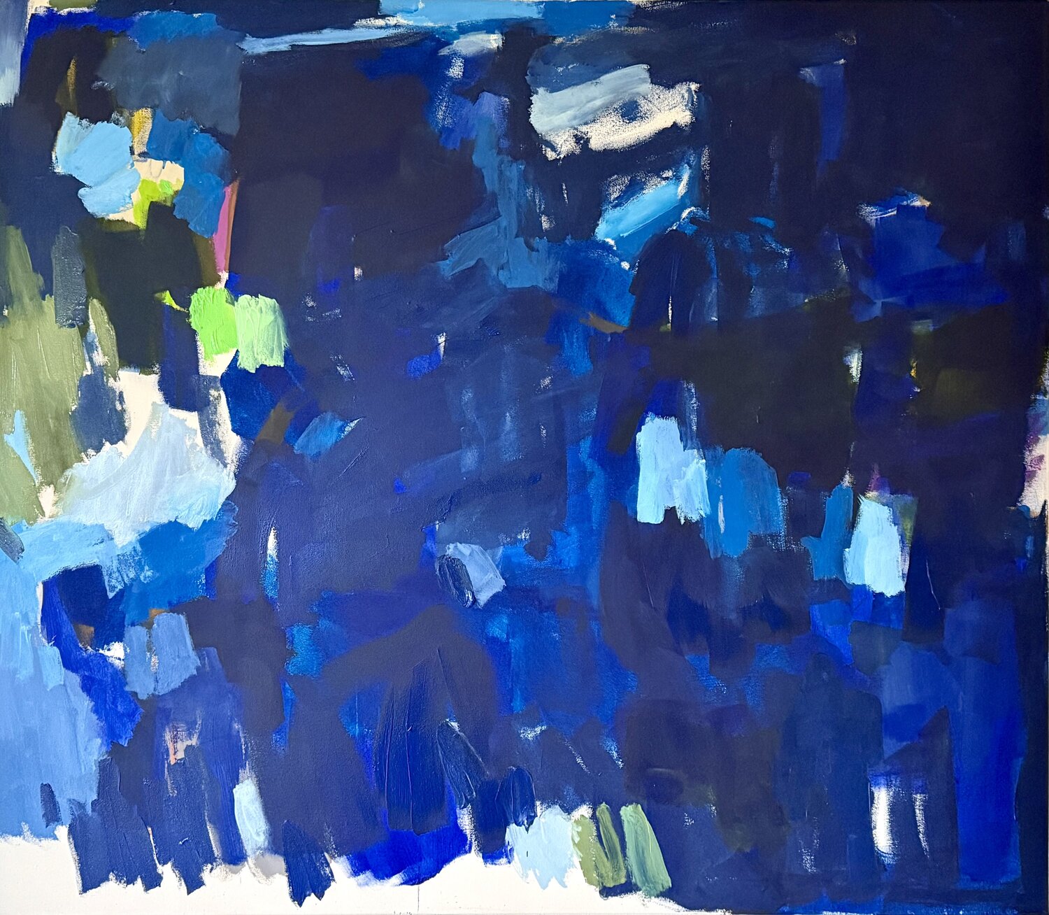 Blue over blue Diana Krinninger Original painting for sale
