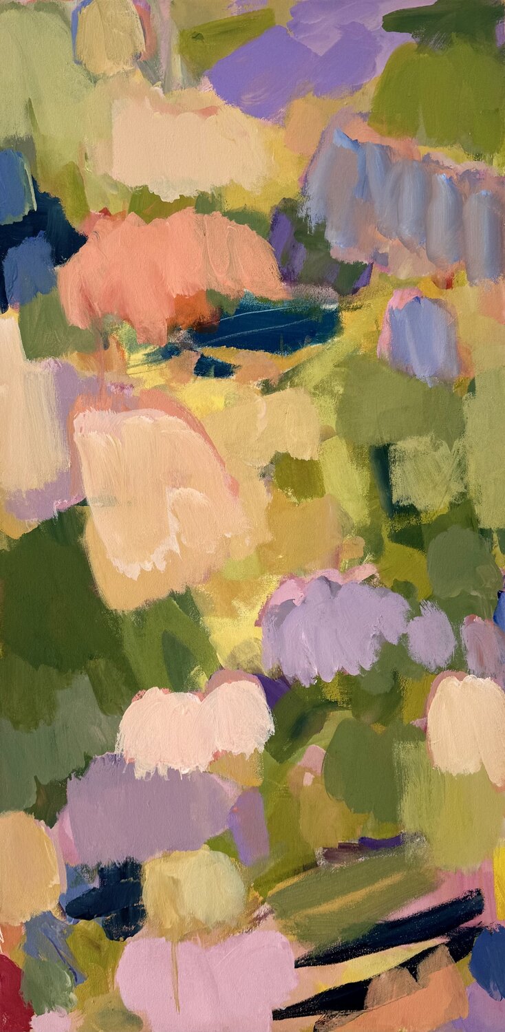 ohne Titel, abstraktes Gemälde mit Schwarz und Weiß Diana Krinninger Original painting for sale