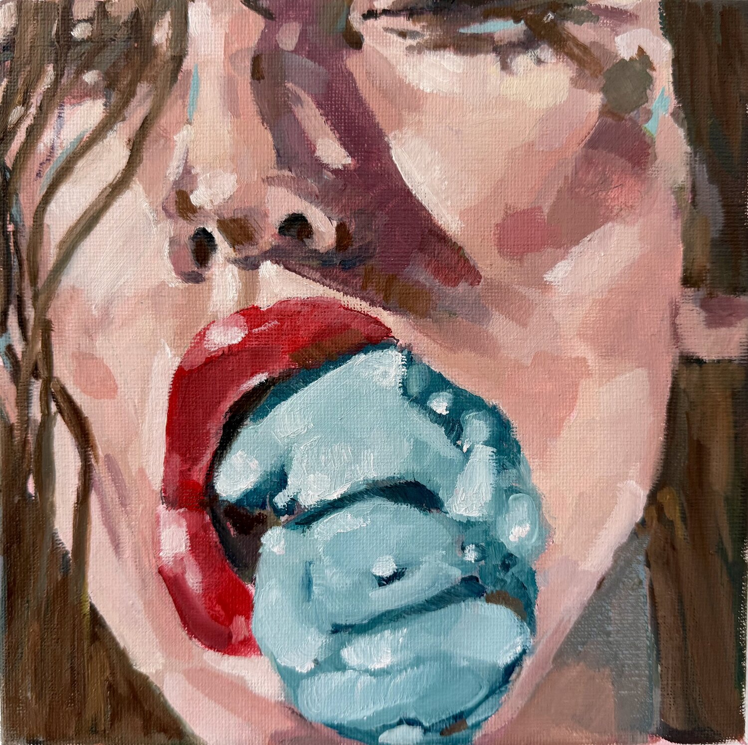 Portrait Frau mit Eis Diana Krinninger Original painting for sale