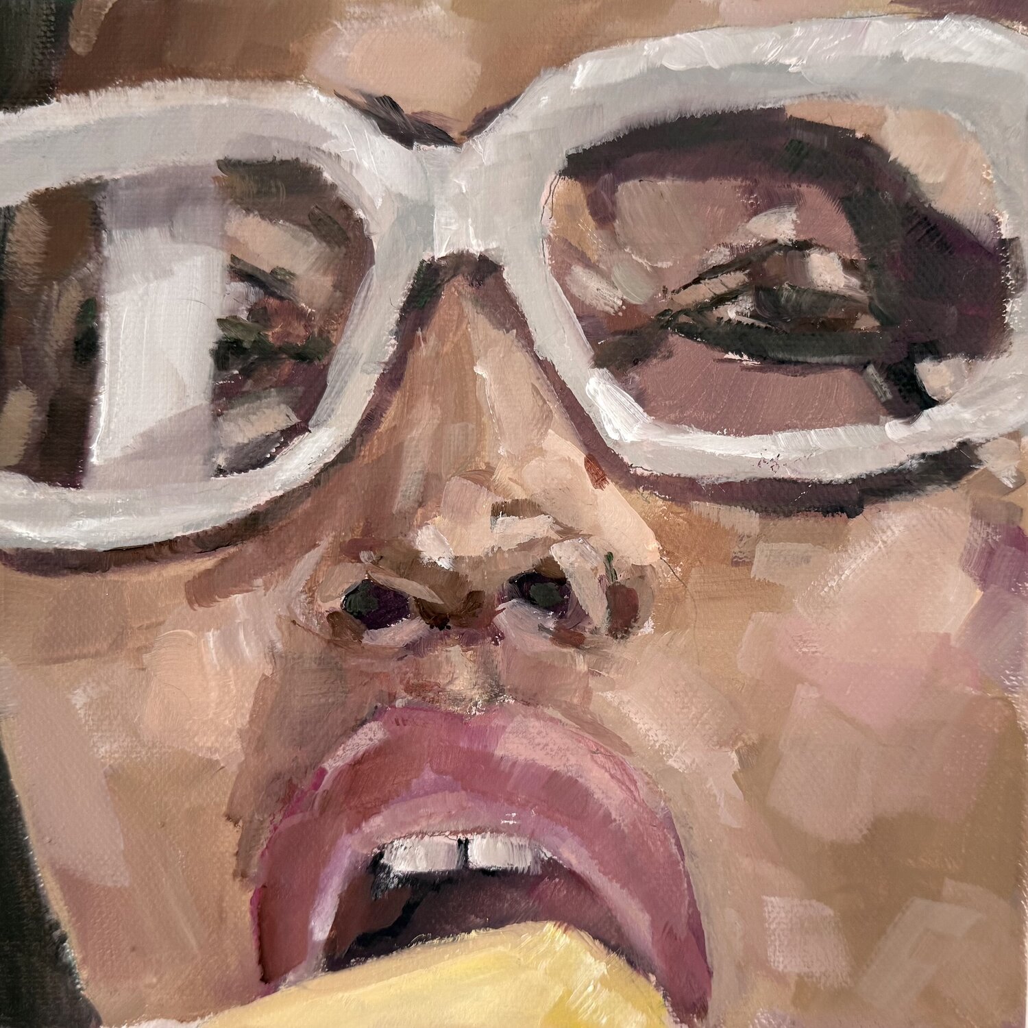 Portrait: Frau mit Eis Diana Krinninger Original painting for sale