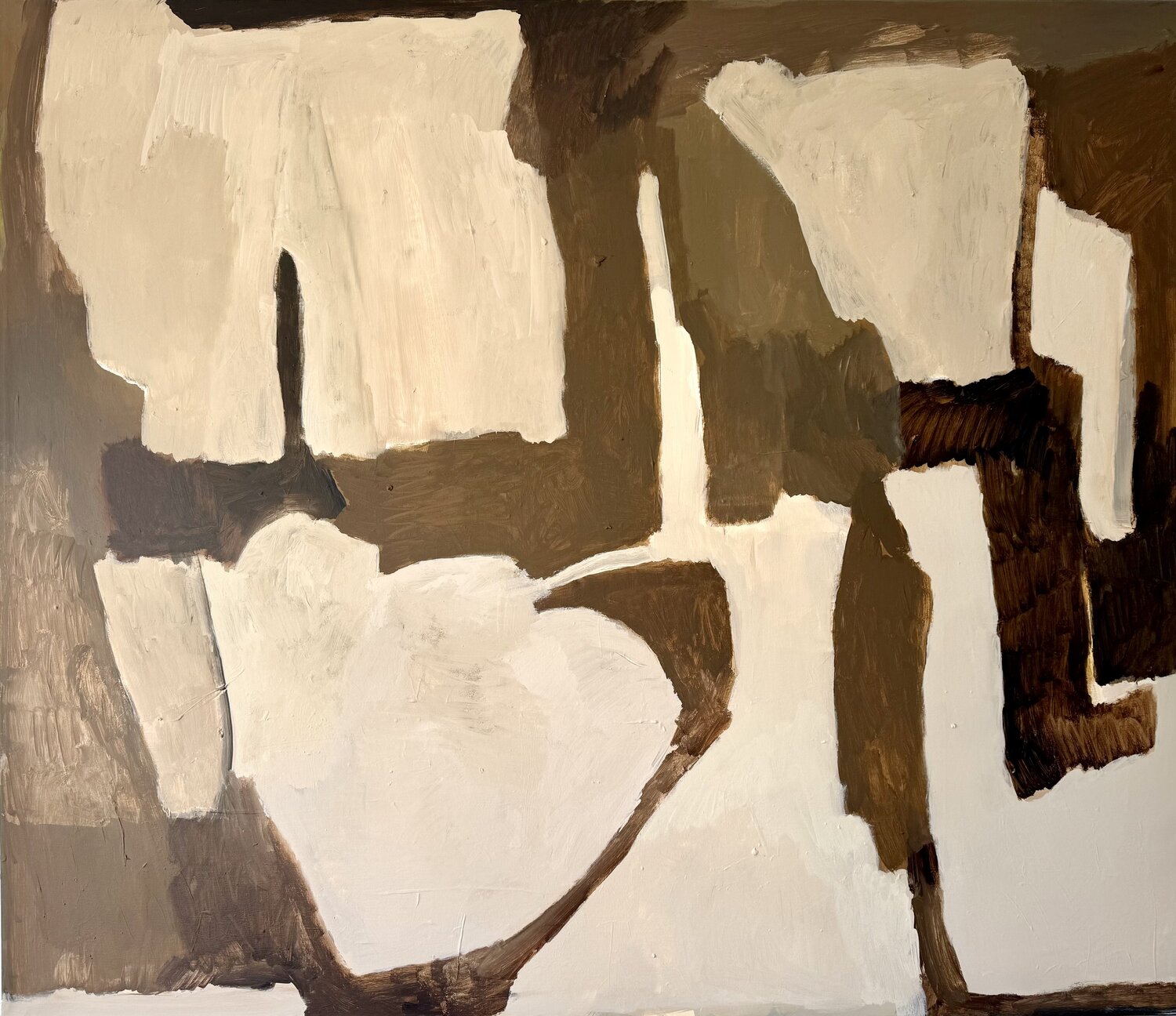 Minimalist white beige Diana Krinninger Originalgemälde zu verkaufen