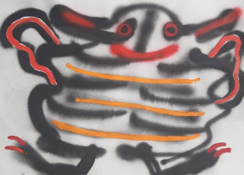 Kleines Monster ganz glücklich by Kaweh Agah, Painting for Sale on Select