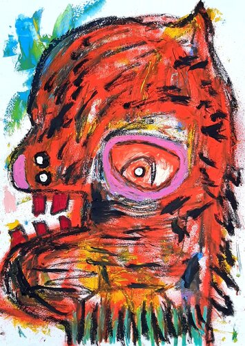 Augen in Flammen by Kaweh Agah, Painting for Sale on Select