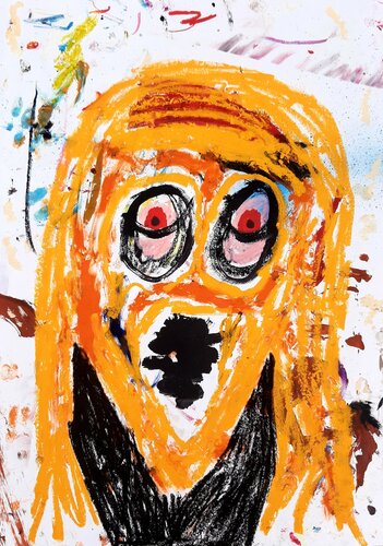 Wahnsinn in Orange by Kaweh Agah, Painting for Sale on Select