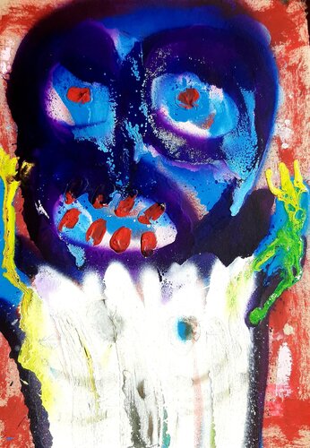 Heute erschrickt er selbst by Kaweh Agah, Painting for Sale on Select