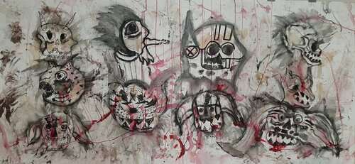Black Head Avengers by Kaweh Agah, Painting for Sale on Select
