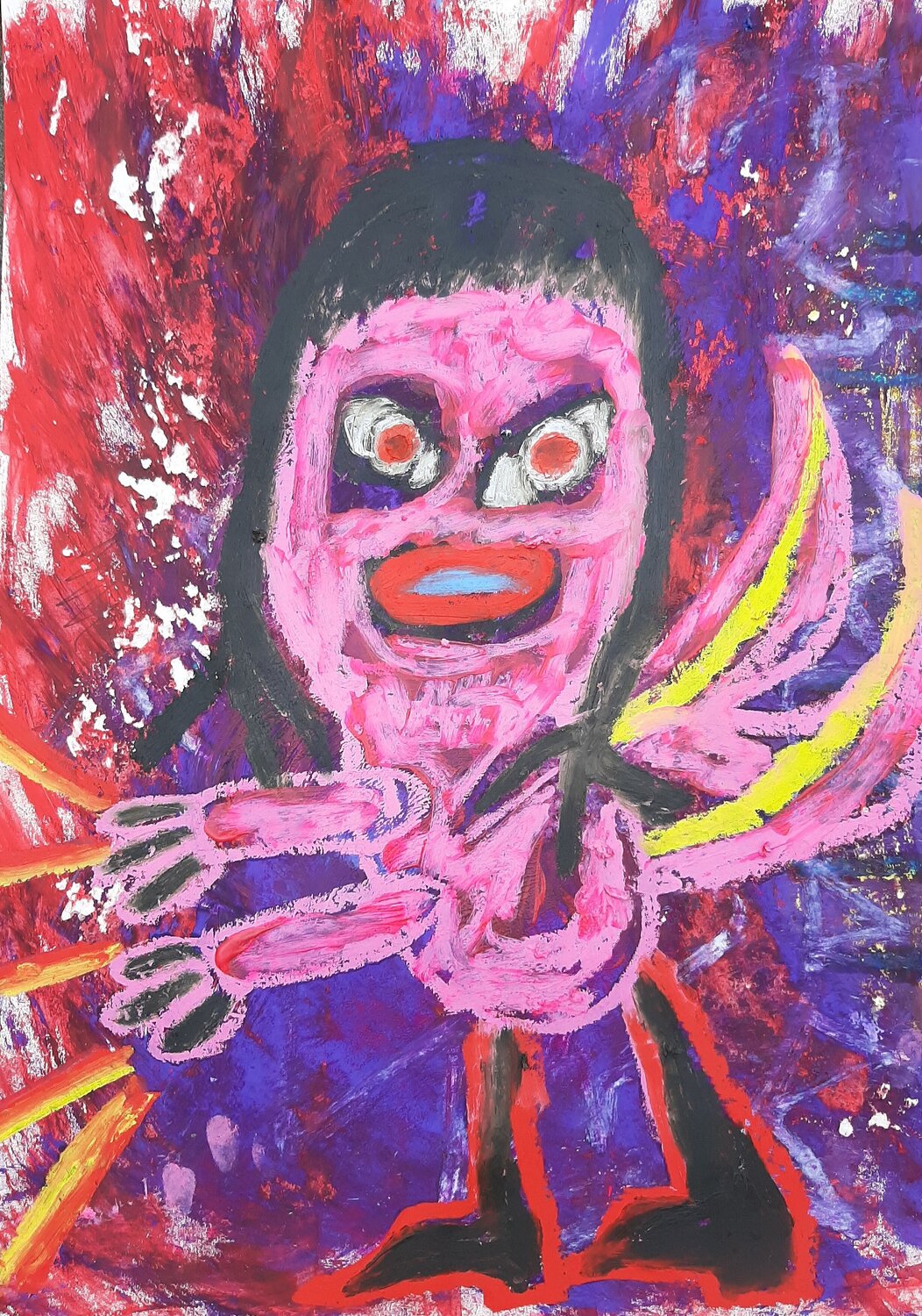 Engelchen on Fire Kaweh Agah Original painting for sale