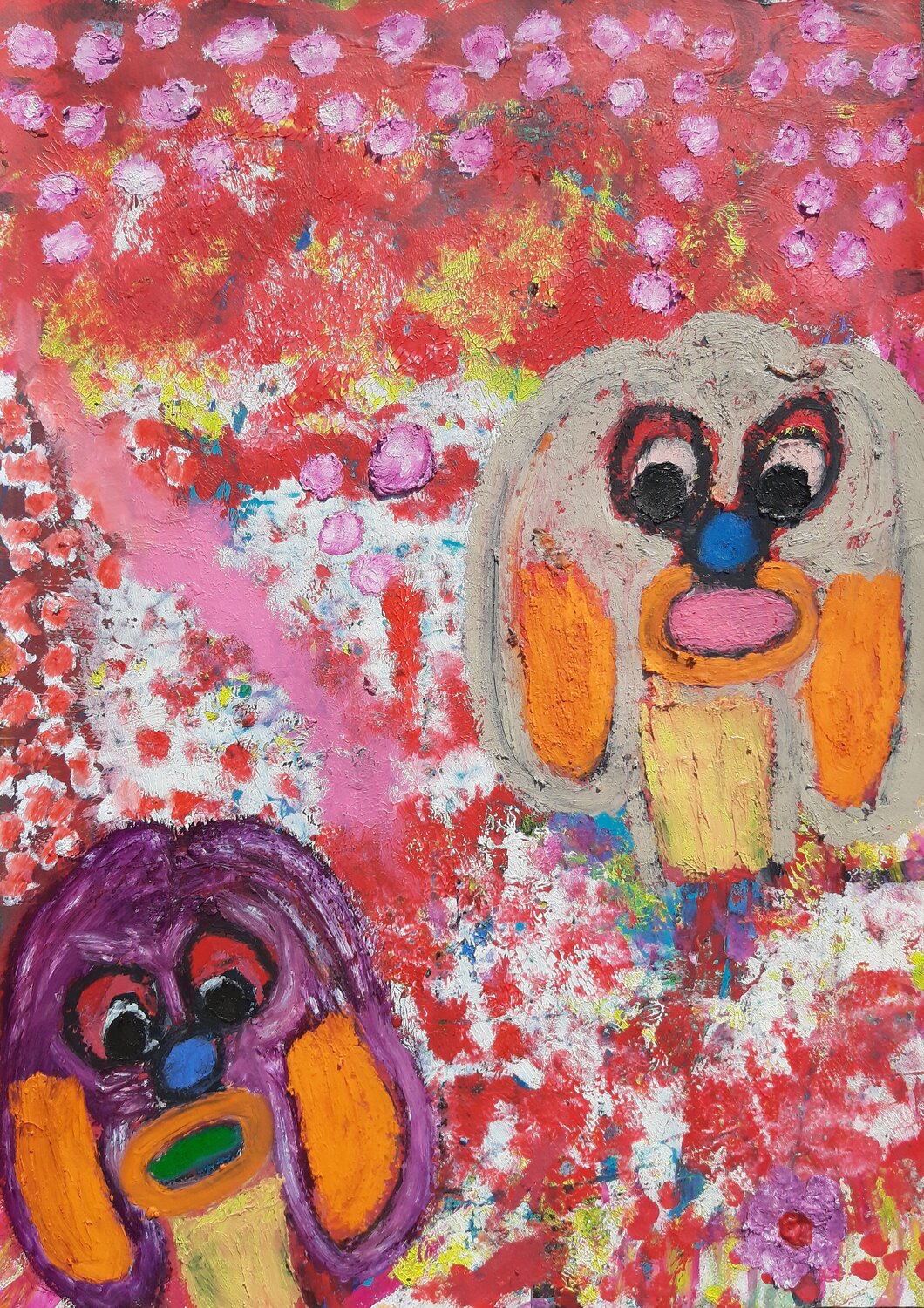 2 Sweeties im Garten Kaweh Agah Original painting for sale