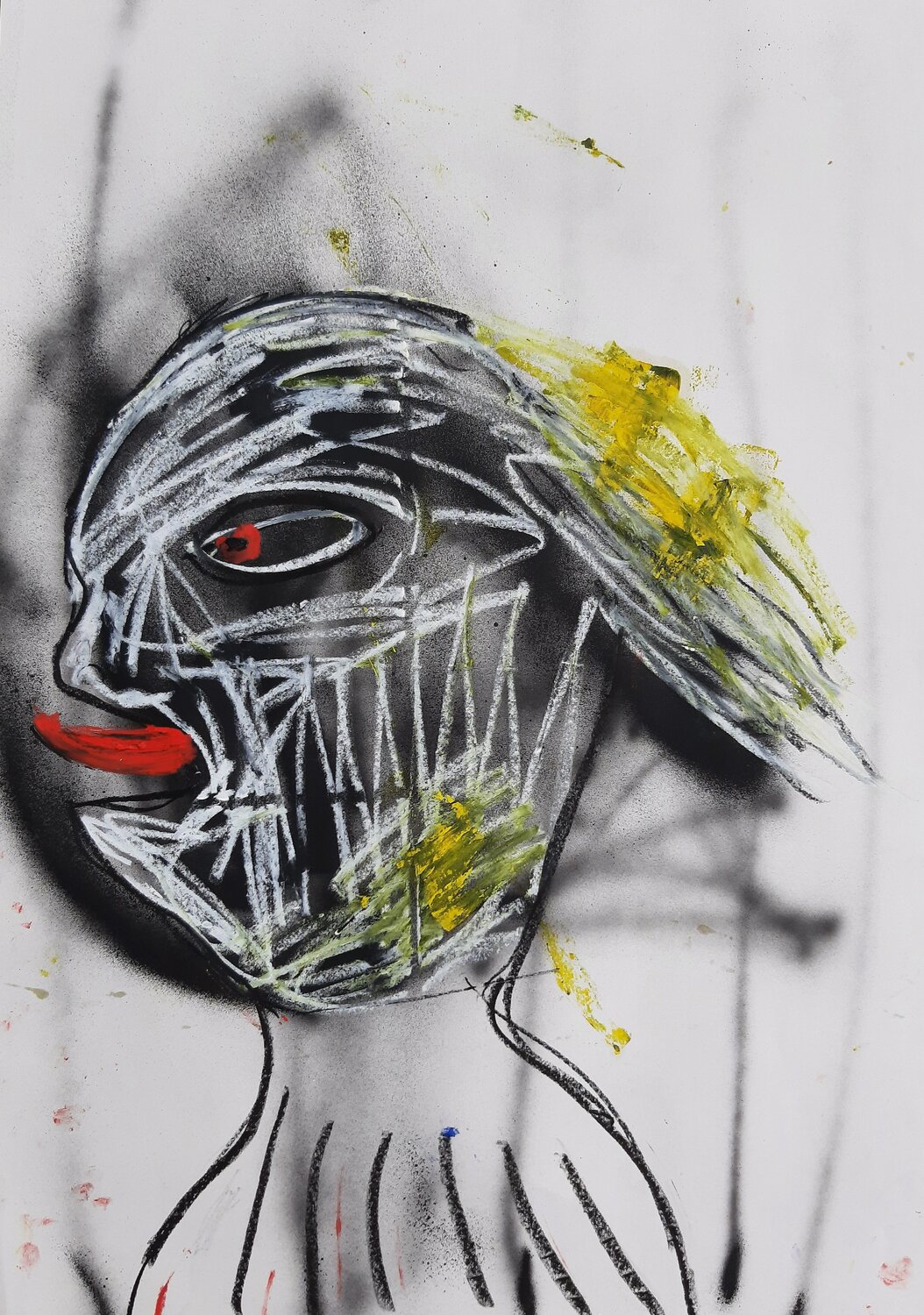 Unwilliger Geist steckt freiwillig die Zunge raus Kaweh Agah Original painting for sale