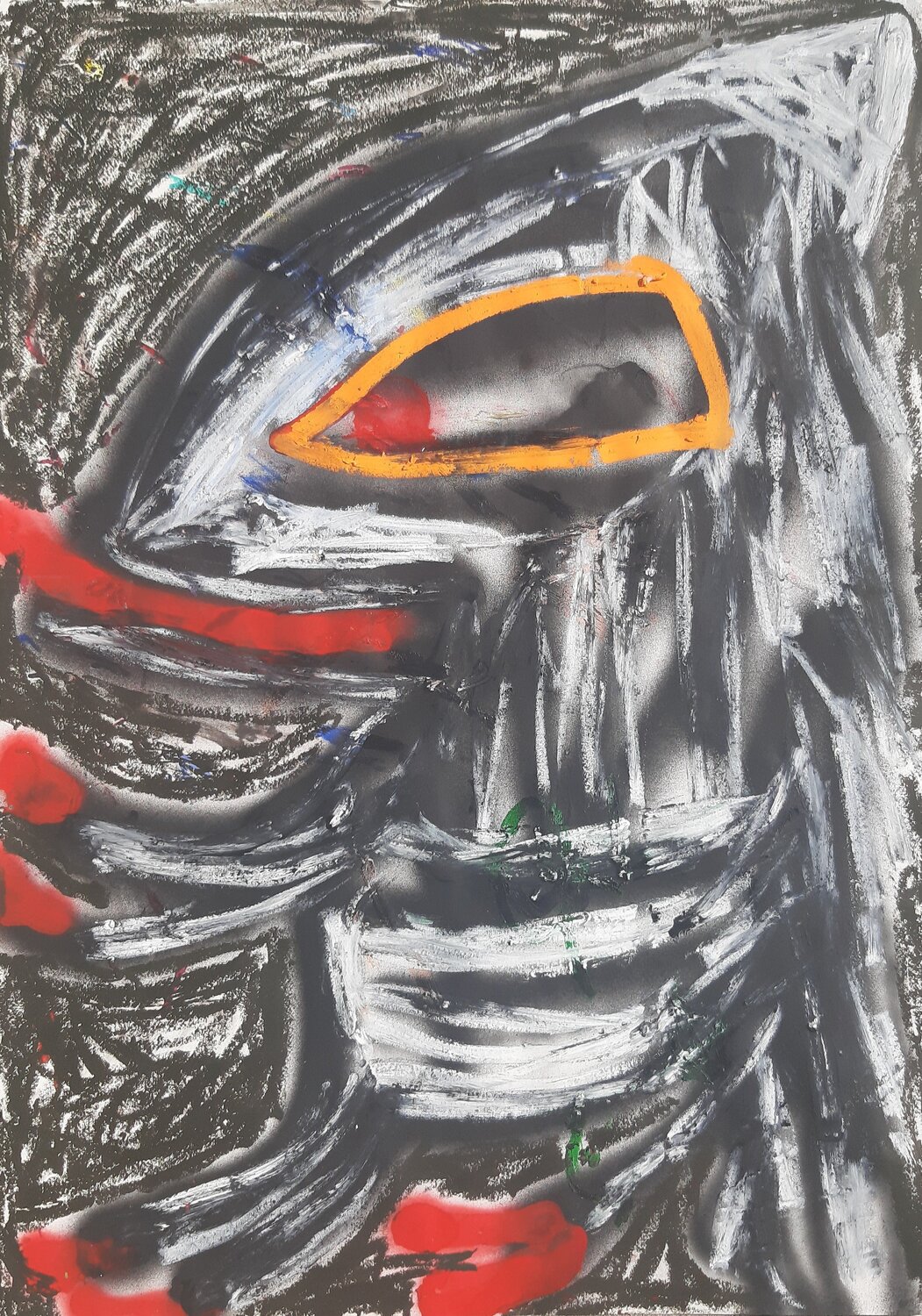Schwarzes Eichhörnchen ist bereit zum Kampf Kaweh Agah Original painting for sale