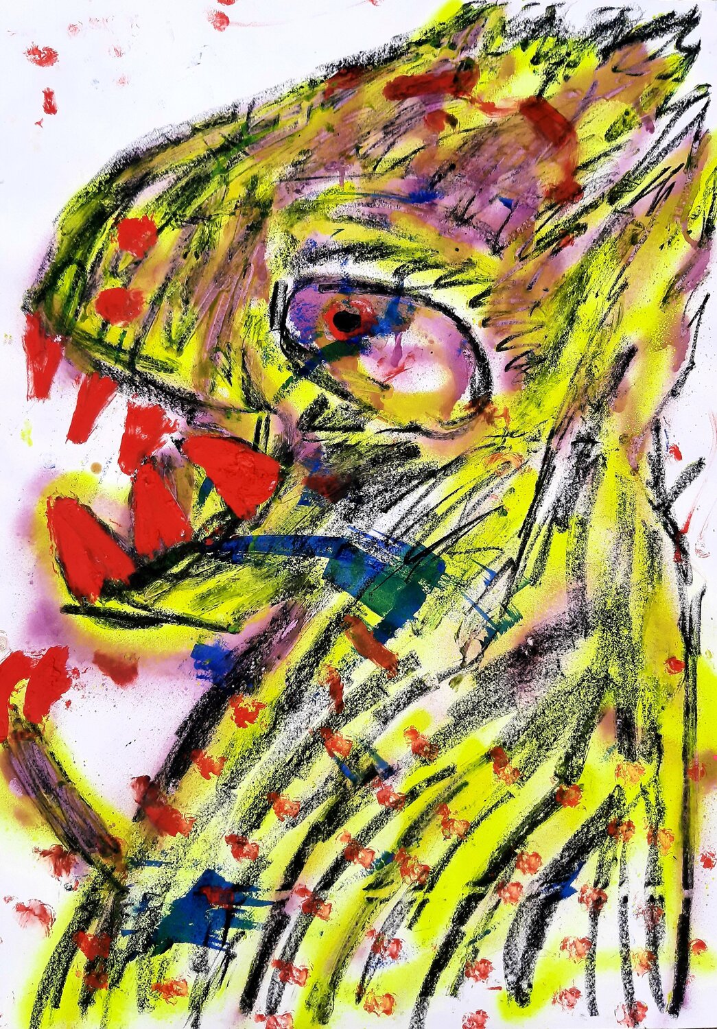 Kleiner Drache ist hangry Kaweh Agah Original painting for sale