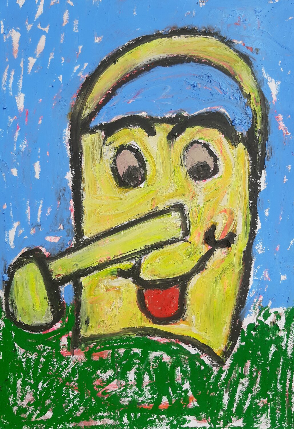 Gießkanne fröhlich nach Benutzung Kaweh Agah Original painting for sale