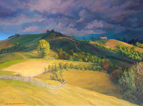 Kiss of the evening sun by Lana Korolievskaia, Painting for Sale on Select